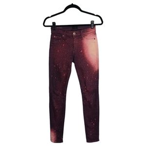 HUDSON Nico Galaxy Purple Tie Dye Splatter Print Super Skinny Jeans 24